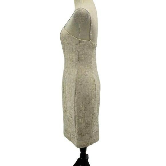 Vintage Jessica McClintock Ivory Beaded Straps Size 8 - Picture 4 of 8